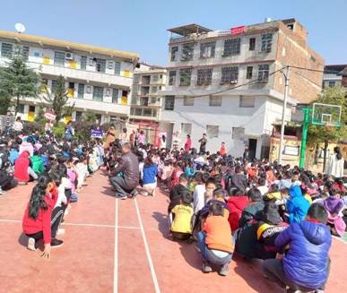 邵陽縣白倉中間完小大型消防應急疏散演練