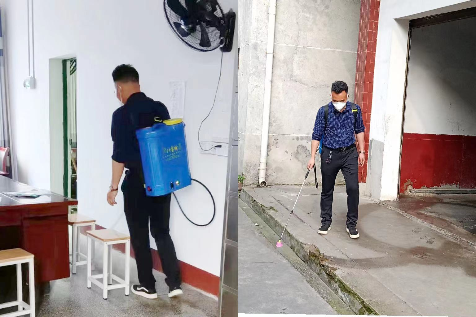 竹中校長親上陣，消毒戰(zhàn)“疫”護校園