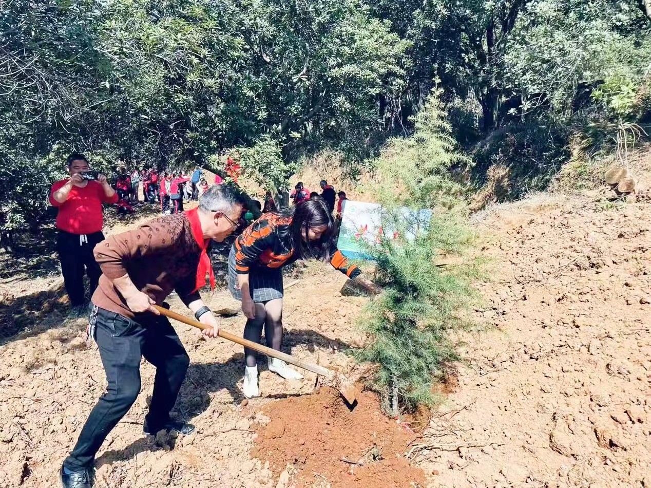 黨員隊(duì)員共攜手 ，植樹增綠美環(huán)境